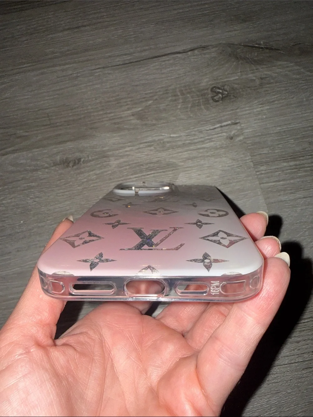 Louis Vuitton Pink White Glitter iPhone 16 Pro Max Case Designer Luxury Monogram